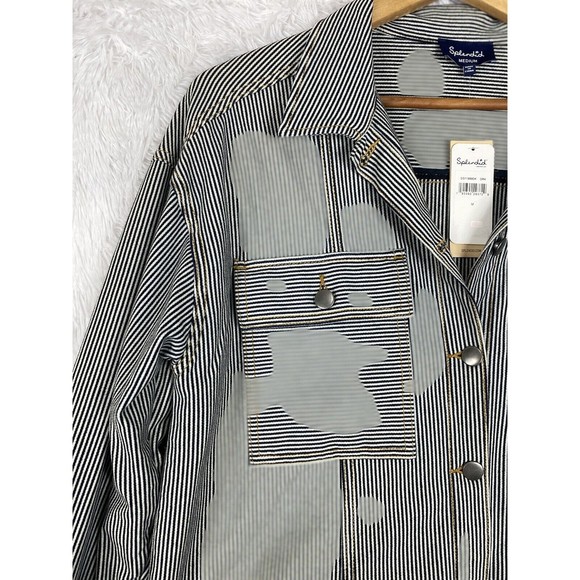 Splendid Starboard Indigo Stripe Cropped Jacket Size M New w/Tags $158 - Picture 2 of 12